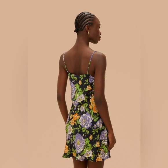 Farm Rio Capri Floral Black Sleeveless Mini Dress - Picture 3 of 10